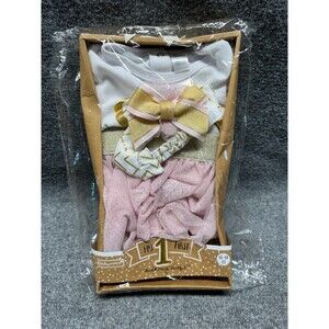 Baby Aspen My First Birthday 3 Piece Tutu Outfit, Pink/White | 12-18 Months